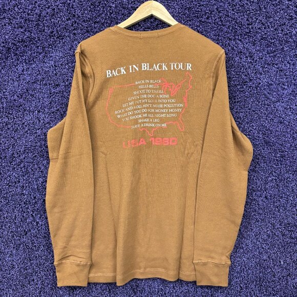 AC/DC 1980 Back in Black US Tour Band Thermal Long Sleeve M - Picture 3 of 4